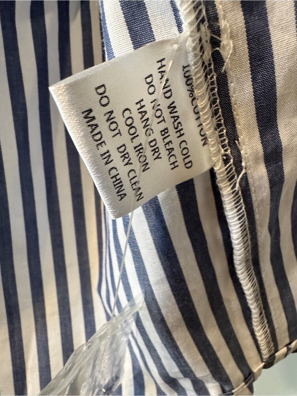 All Row Blue Stripe Button Down Shirt Women's M - Picture 4 of 4